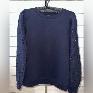 Womens Talbots navy top, XS, long sleeve, Career Attire, Business Casual, Church